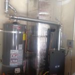 New split system with water heater in garage